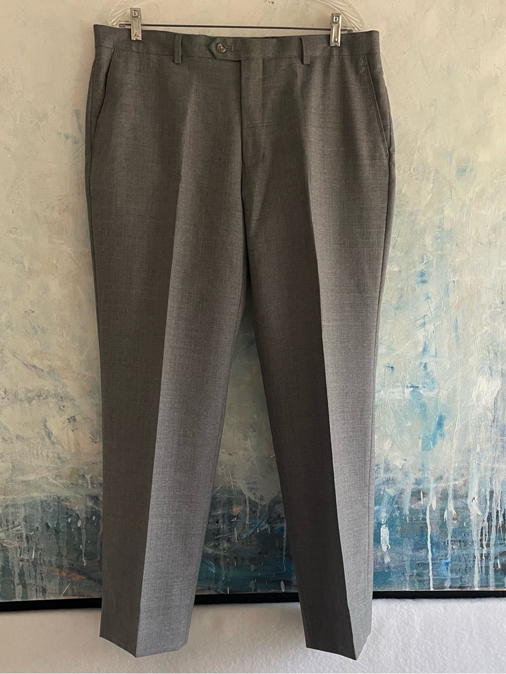 Jos. A Bank Reserve Collection Grey Italian Wool Dress Pants Slacks 36 Regular - Picture 2 of 13